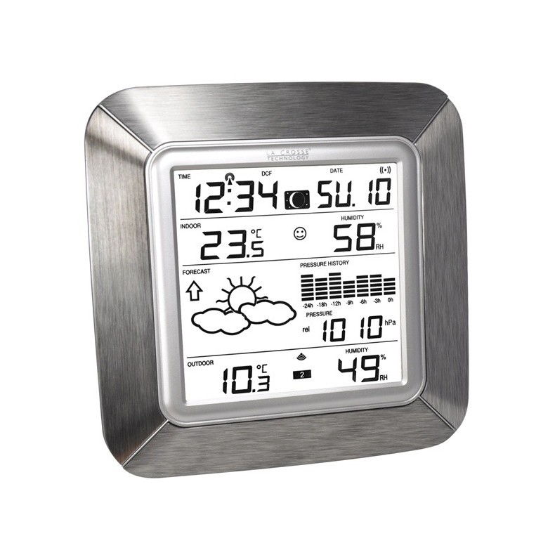 Wall clock with temperature WS9057IT-ALU-S